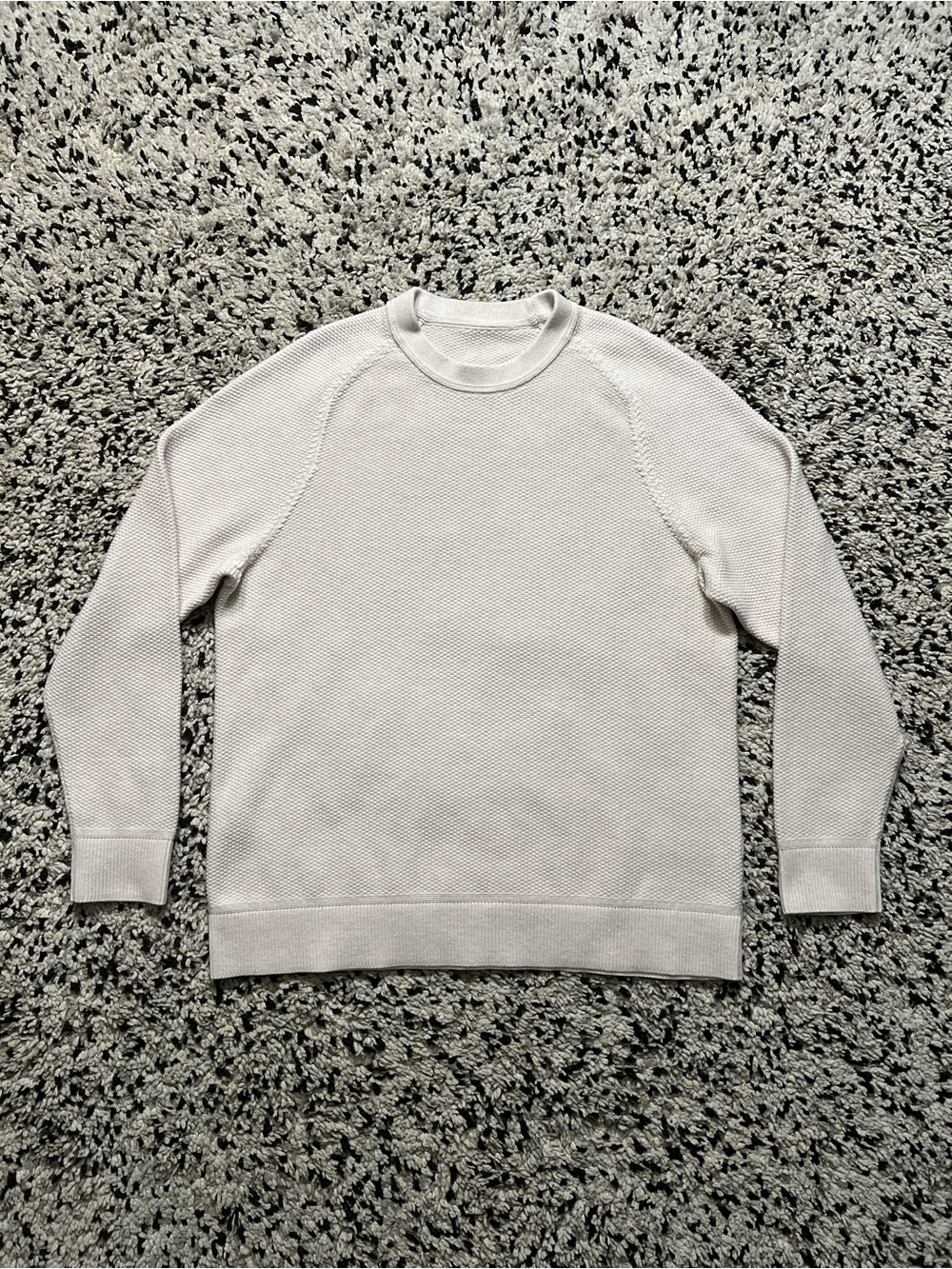 Lululemon Textured Knit Crewneck Sweater Eggshell White Light Cream Men’s Large